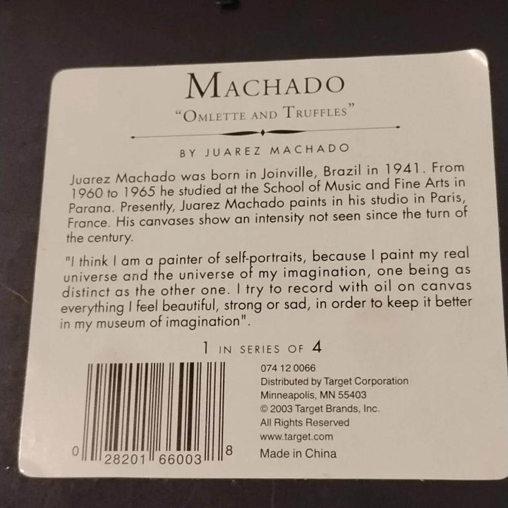 Juarez Machado Brazilian Artist Framed Picture Omelets & Truffles 2003